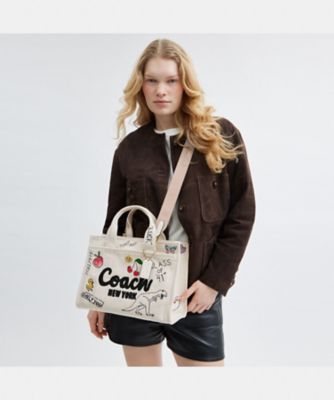 COACH スネーク スクリプト プリントカーゴ トートバッグ 日本限定】カーゴ トート バッグ 26・レキシー プリント